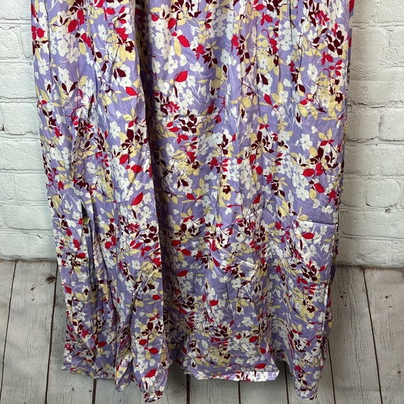 BloomChic Purple Floral Pocket Midi Dress Size 12 Large - Picture 5 of 6